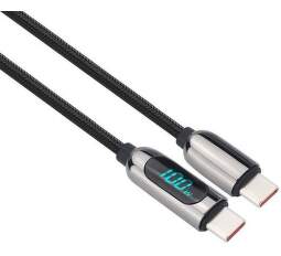 Solight kabel 2x USB-C 2 m černý