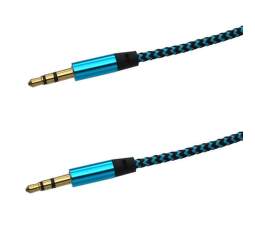 Mobilnet AUX kabel 3.5mm jack (černo-modrý)