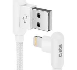 SBS USB-C/Lightning 90° kabel 1 m bílý