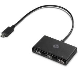 HP USB-C/3x USB-A hub černý