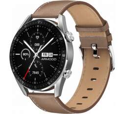 Chytré hodinky Armodd Silentwatch 5 Pro stříbrné s koženým + silikonovým řemínkem