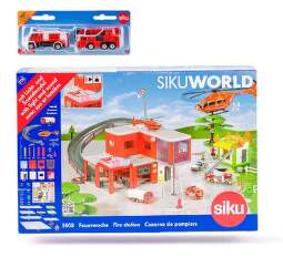 Siku 55081661 set hraček World požární stanice s hasičskými auty