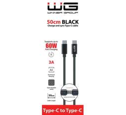 Winner datový kabel USB-C/USB-C 0,5 m 3 A černý