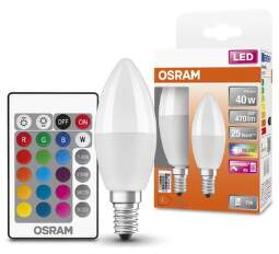 Osram B40 RGBW REM 4,9W E14
