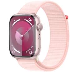 Apple Watch Series 9 GPS 45 mm růžový hliník s růžovým řemínkem