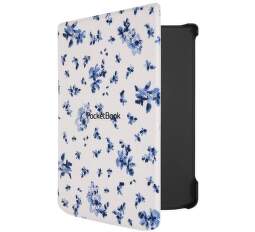 PocketBook Shell Cover Flower Print bílo-modré