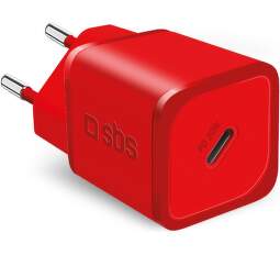 SBS NanoTube nabíječka USB-C PD GaN 20 W červená