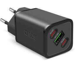 SBS NanoTube nabíječka 2x USB-C/ 1x USB PD GaN 65 W černá