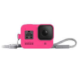 GoPro silikonové pouzdro se šňůrkou pro GoPro Hero8 Black, růžová