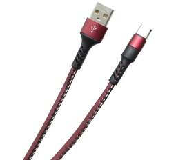 Mobilnet datový kabel USB-C 2A 1 m, bordová