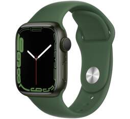 Apple Watch Series 7 GPS 41 mm zelený hliník s jetelově zeleným sportovním řemínkem
