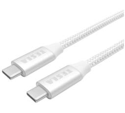 Tesla Cable USB-C Sync & Charge 2v1 datový kabel USB-C/USB-C 1 m bílý