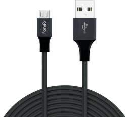 Fonex dátový kábel USBMicro USB 12 W 1 m čierny (1)