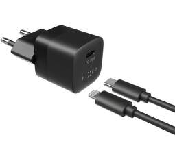Fixed Mini nabíječka USB-C PD 20W černá + kabel USB-C/Lightning 1 m MFI