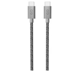 Epico Fabric Braided Cable USB-C/USB-C 60 W 1,8 m sivý