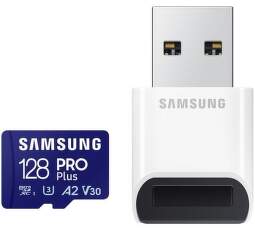 Samsung PRO Plus MicroSDXC paměťová karta 128 GB + USB adaptér