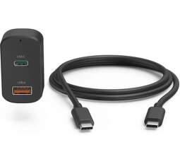 Hama autonabíječka USB-A/USB-C 65 W PD černá + kabel USB-C 1,5 m
