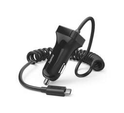 Hama USB-C autonabíječka s kabelem 1 m 2,4 A černá