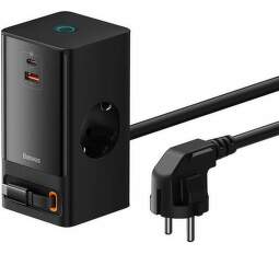 Baseus PowerCombo Digital nabíjacia stanica USB2x USB-C 65 W čierna (2)