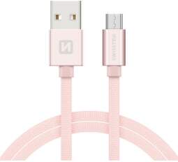 Swissten kabel USB/Micro USB 1,2 m, růžovo-zlatá