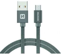 Swissten kabel USB/Micro USB 2,0 m, šedá