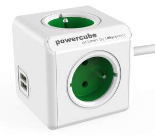 PowerCube Extended USB 1,5m 4z zelený