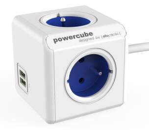 PowerCube Extended USB 1,5m 4z modrý