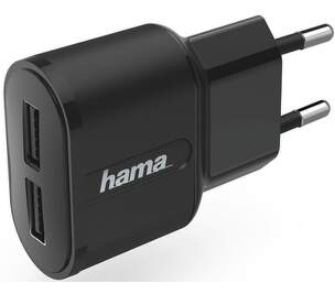 Hama 2,4 A nabíječka 2× USB černá