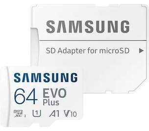 Samsung Micro SDXC 64 GB EVO Plus U1 + SD paměťová karta adaptér