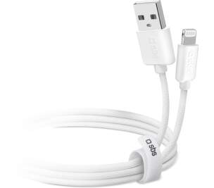 SBS USB/Lightning MFi bílý datový kabel 1,5 m