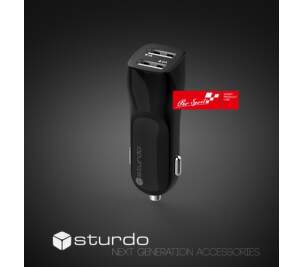 Sturdy Pro Sport 2x USB 12/24 V 1/2 A černá