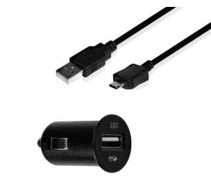 SBS 2A černý 0,9m micro USB kabel autoadaptér