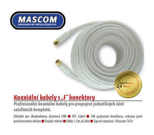 Mascom 7676-150W koaxiální kabel F-F konektory OFC 15 m