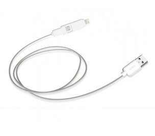 SBS datový kabel USB-C/Lightning/micro USB 1 m bílý