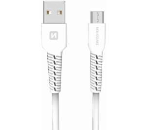 Swissten micro USB 1m bílý datový kabel