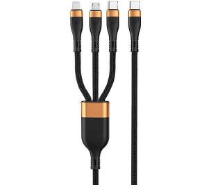 Winner 3 v 1 kabel USB-C/Lightning/micro USB 1,5 m černý
