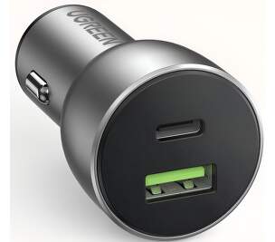 Ugreen autonabíječka USB-A/USB-C 30 W šedá