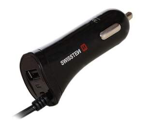 Swissten USB 12/24 V 2,4 A černá USB-C kabel