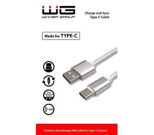 Winner USB-C 1m bílý datový kabel