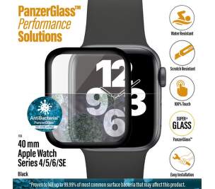 PanzerGlass ochranné sklo pro chytré hodinky Apple Watch SE Series 4, 5 a 6 40 mm černé