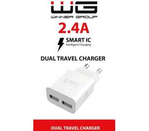 Winner USB-A/USB-A 2,4A bílá síťová nabíječka