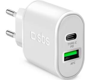 SBS nabíječka USB/USB-C PD AFC 20 W bílá