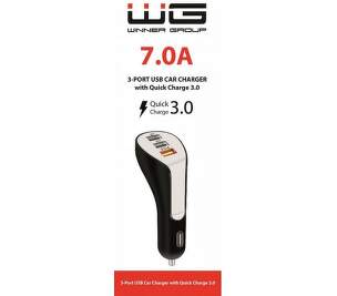 Winner autonabíječka USB-A/USB-A/USB-A QC 3.0 7,0 A černá