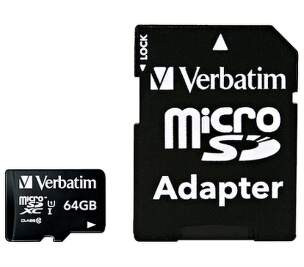 Verbatim microSDXC 64 GB Class 10 UHS-I + SD adaptér