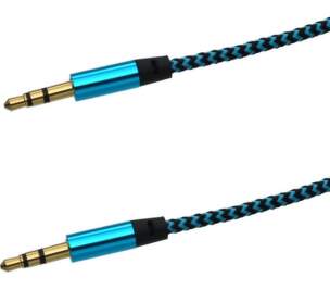 Mobilnet AUX 1m modro-černý audio kabel