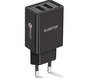Aligator 2× USB 2,4 A USB-C kabel síťová nabíječka černá