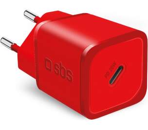 SBS NanoTube USB-C PD GaN 20W červená nabíječka