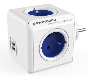 PowerCube Original USB síťový rozbočovač modrý