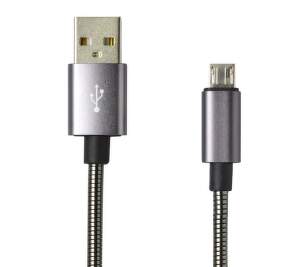 Mobilnet micro USB 1m šedý datový kabel