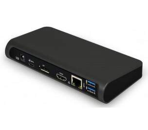 Port Connect 901903 USB-C černá dokovací stanice 8 v 1
